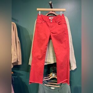 Cabi Jeans Women's Vivien Hi Low Crop Moulin Rouge Red Jeans #5692 Size 2